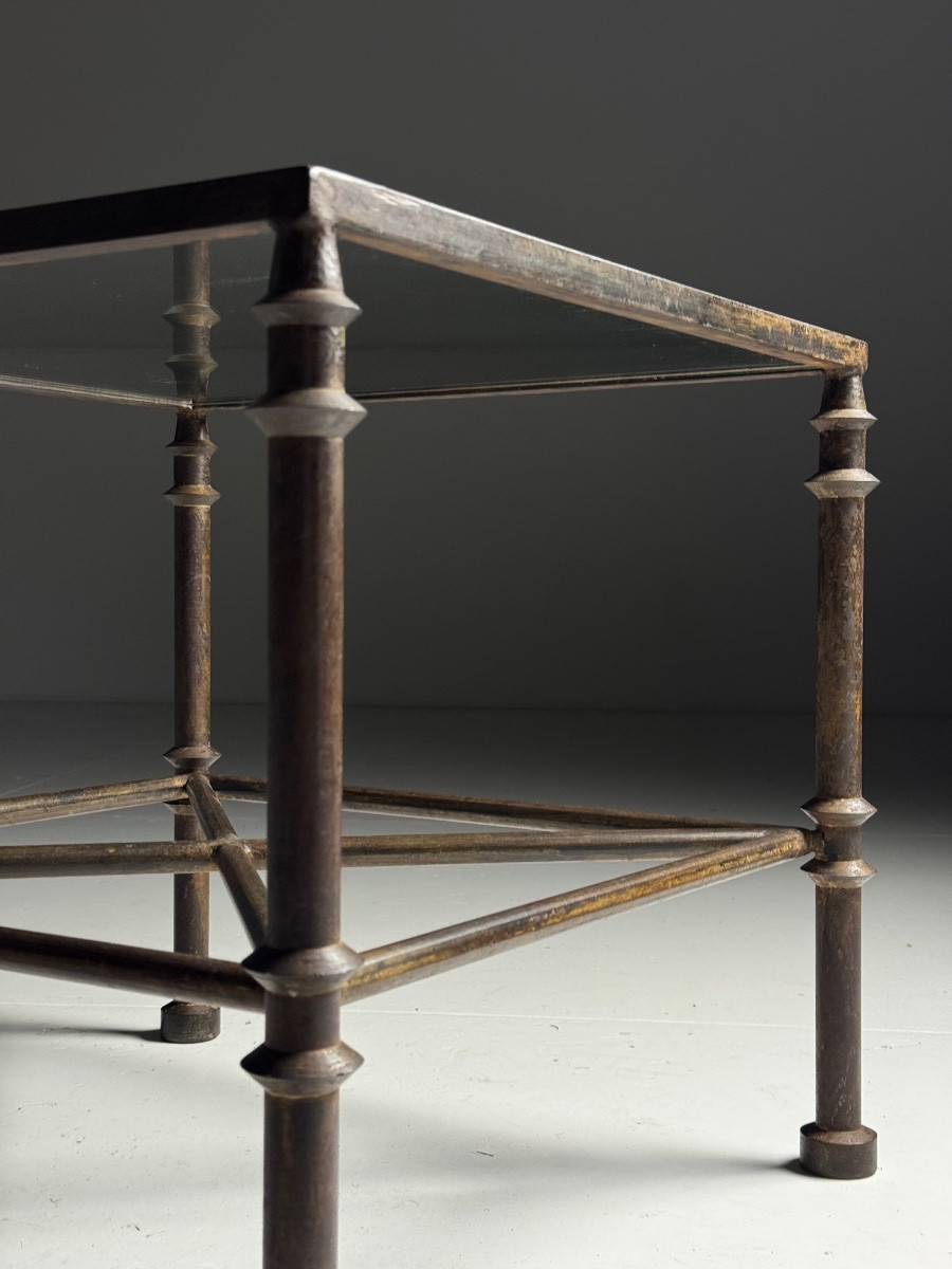 Lot de 2 tables d'appoint vintage en métal-photo-4