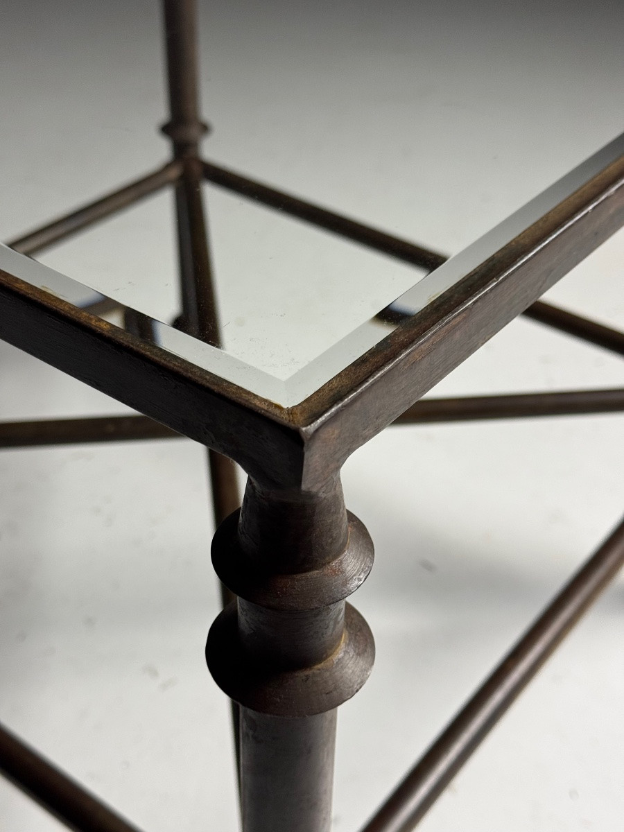 Lot de 2 tables d'appoint vintage en métal-photo-5