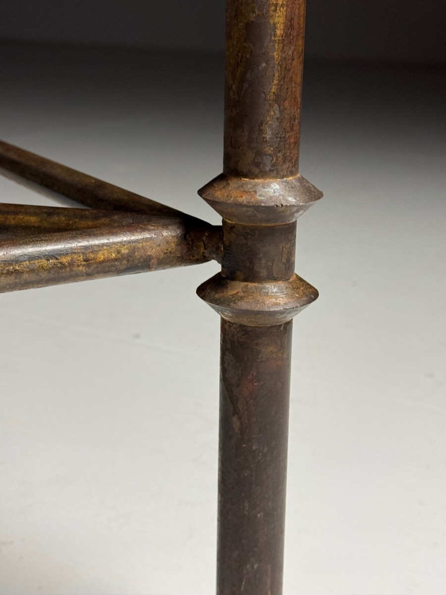 Lot de 2 tables d'appoint vintage en métal-photo-6