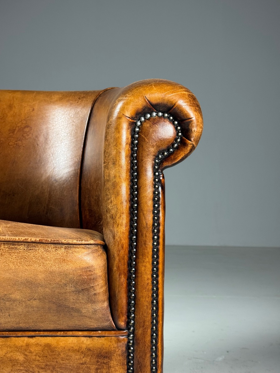 Sheepskin Leather Club Chair-photo-3