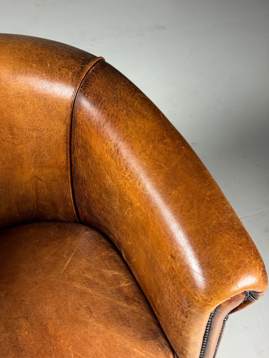 Sheepskin Leather Club Chair-photo-8