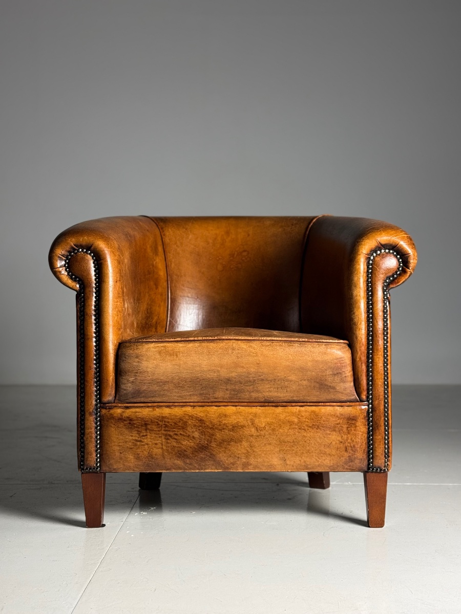Sheepskin Leather Club Chair