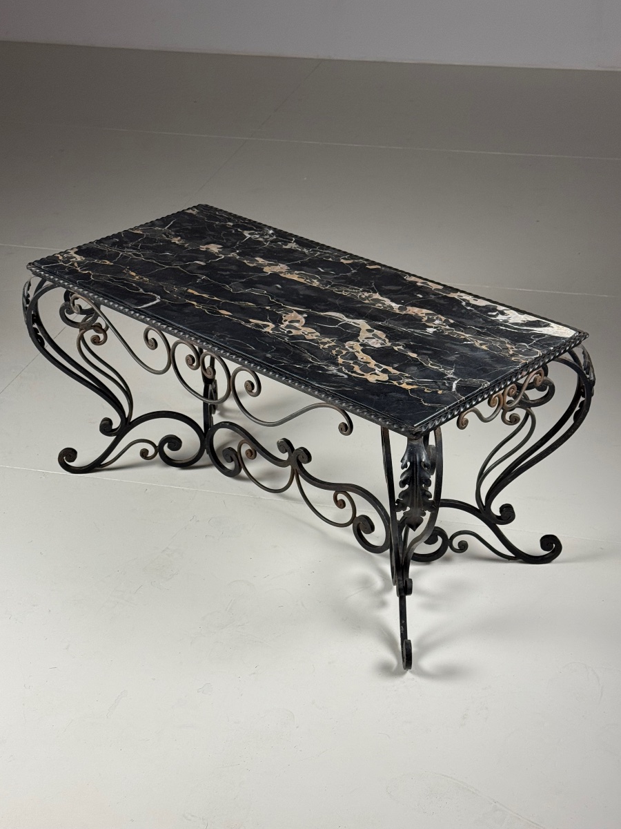 Black Marble Wrought-iron Coffee Table