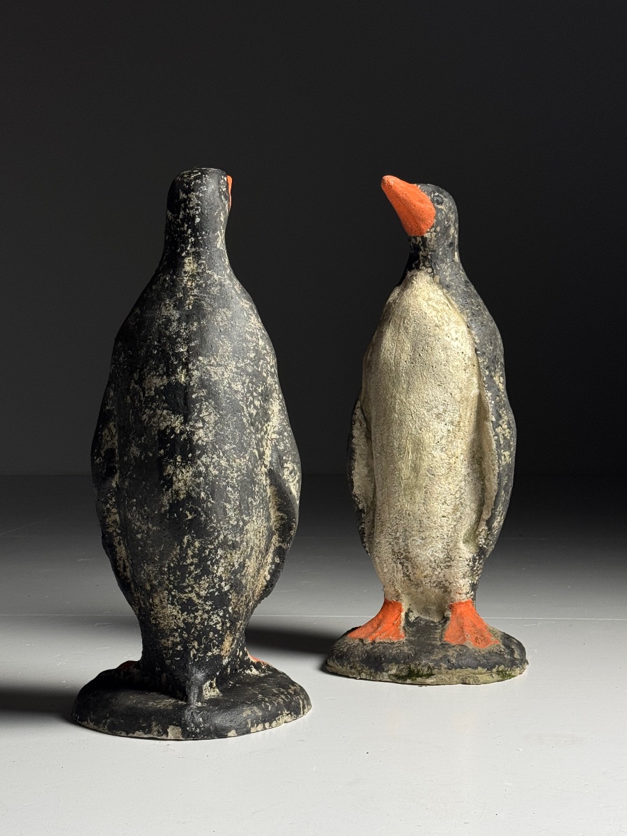 Vintage Concrete Garden Statue Penguin-photo-2