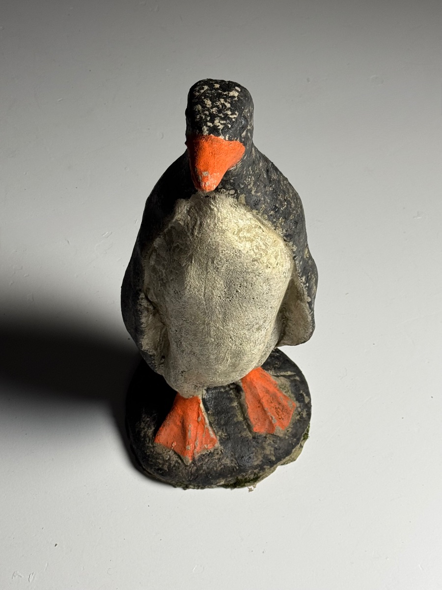 Vintage Concrete Garden Statue Penguin-photo-3