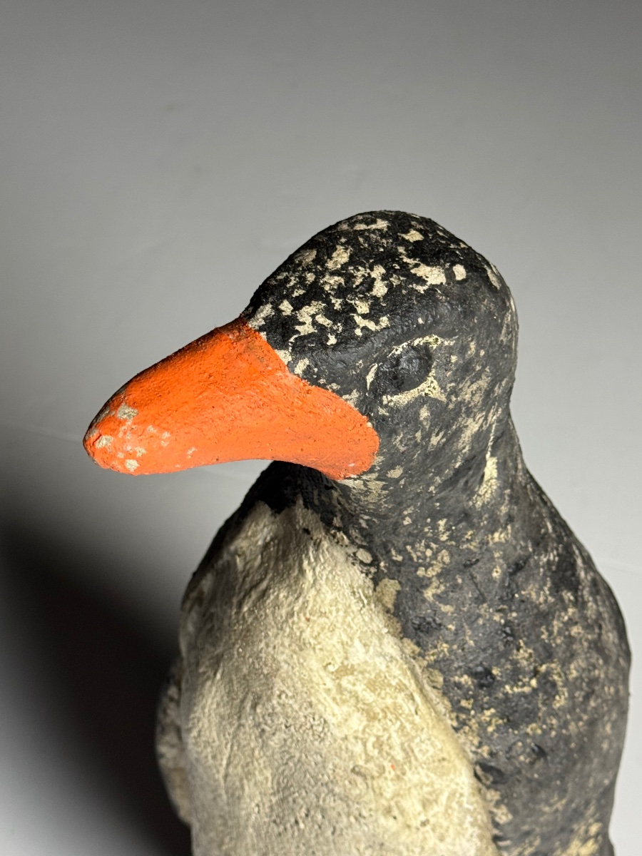 Vintage Concrete Garden Statue Penguin-photo-2