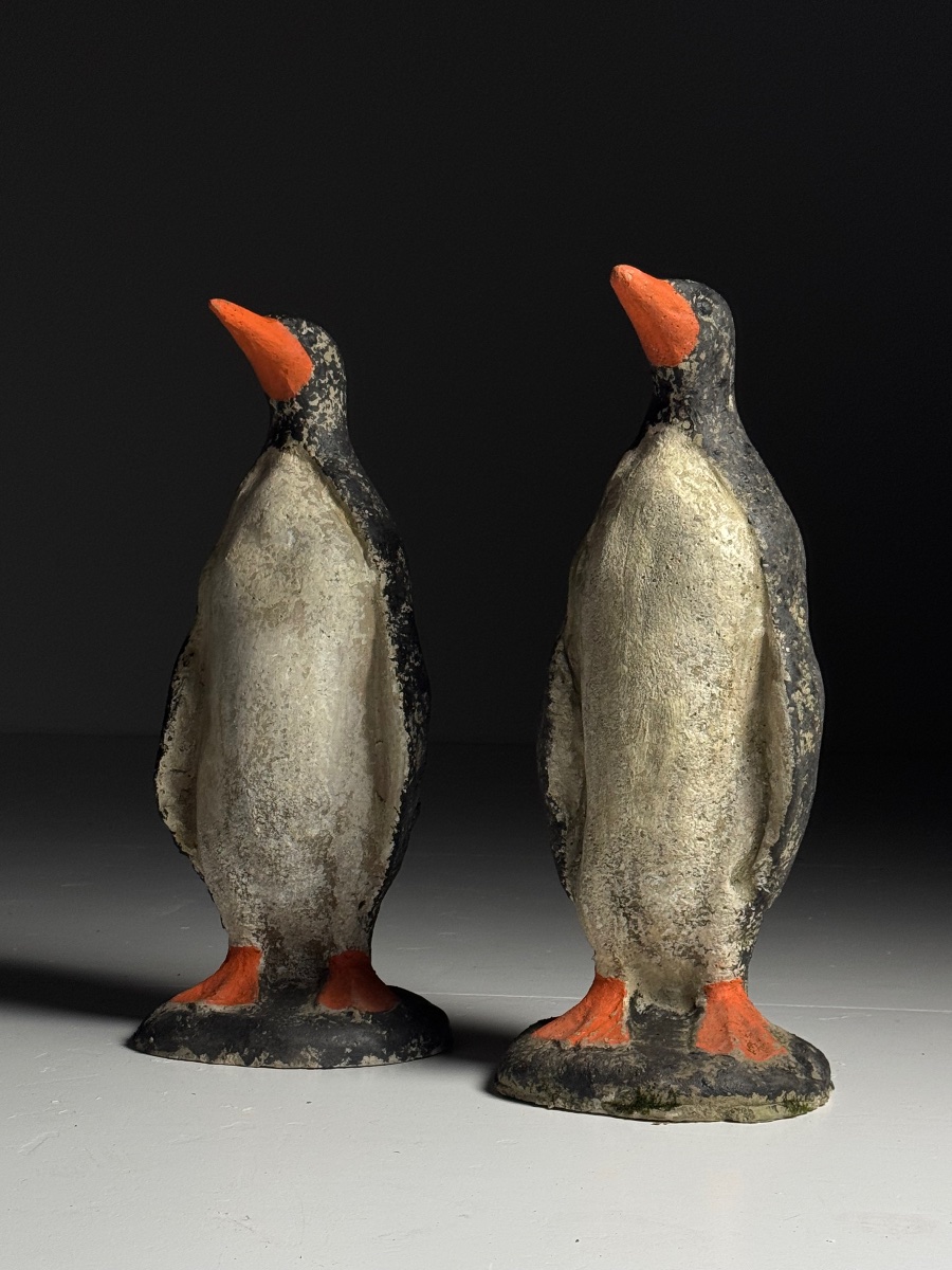 Vintage Concrete Garden Statue Penguin-photo-3