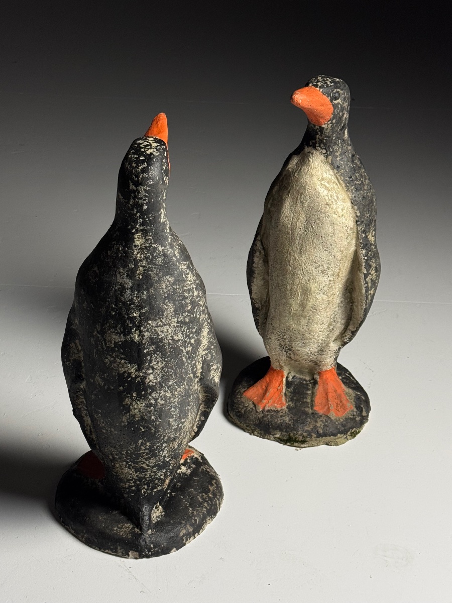 Vintage Concrete Garden Statue Penguin-photo-5