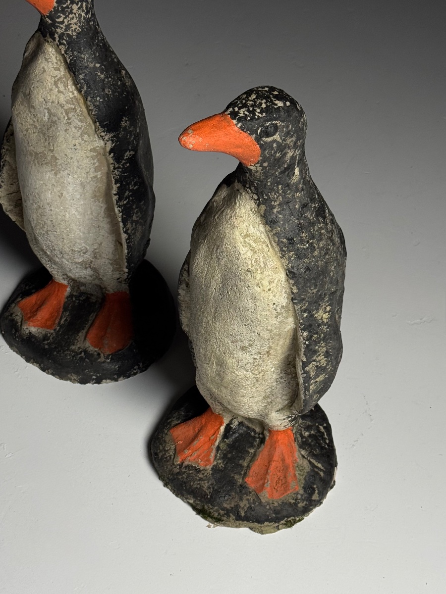 Vintage Concrete Garden Statue Penguin-photo-6