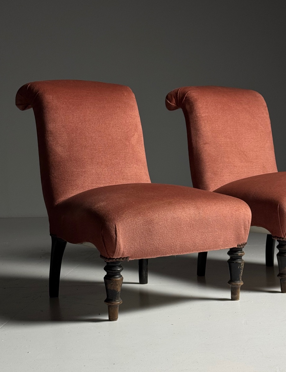 Lot de 2 chaises slipper françaises vers 1900-photo-4