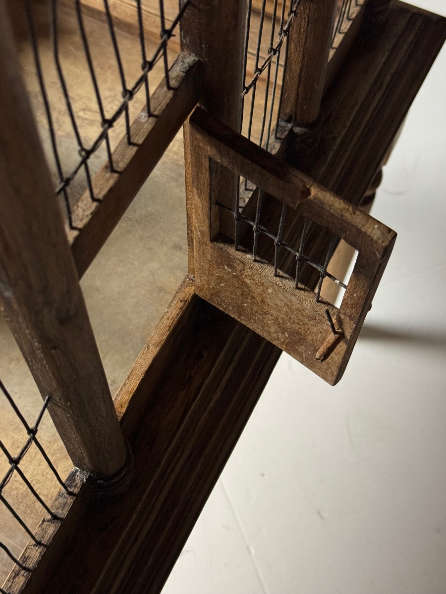 Cage à oiseaux vintage en teck-photo-4