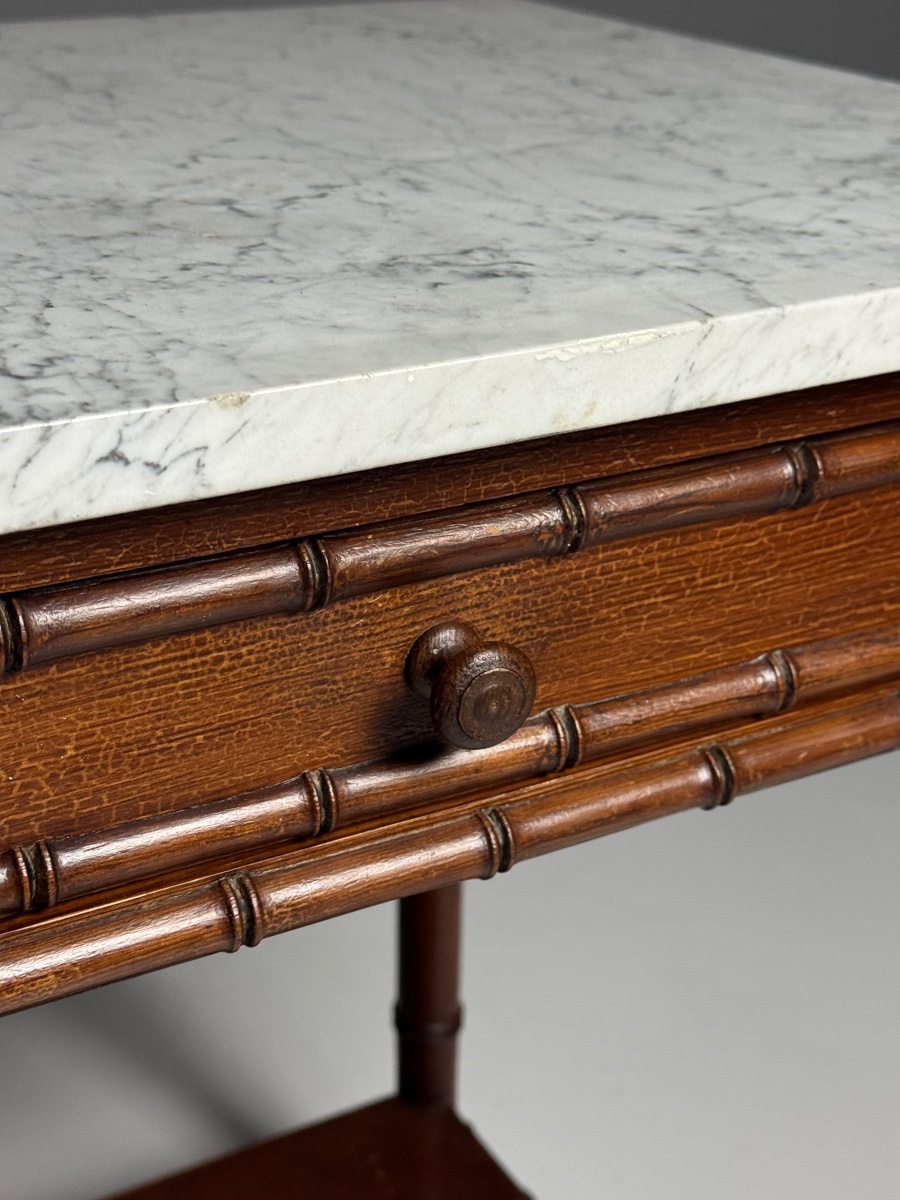 Table d'appoint en faux bambou vers 1900-photo-3
