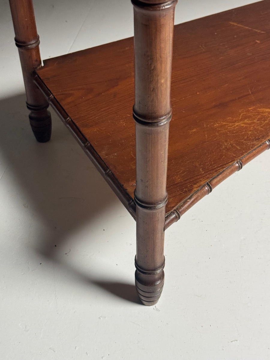 Table d'appoint en faux bambou vers 1900-photo-6