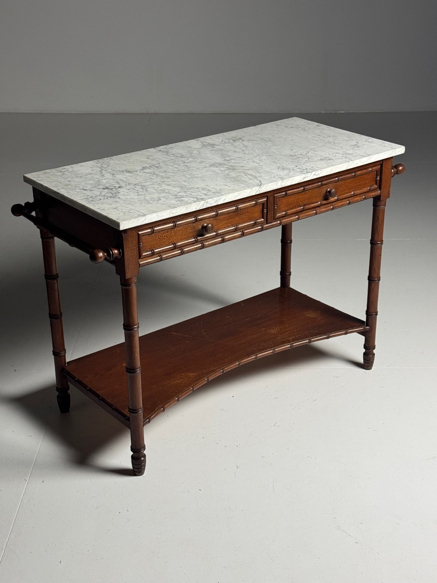 Table d'appoint en faux bambou vers 1900
