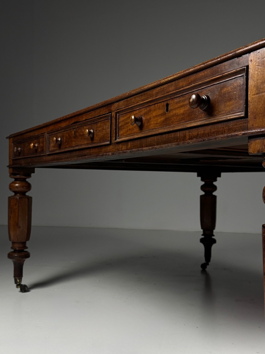 English Mahogany Desk, 19th Century-photo-3
