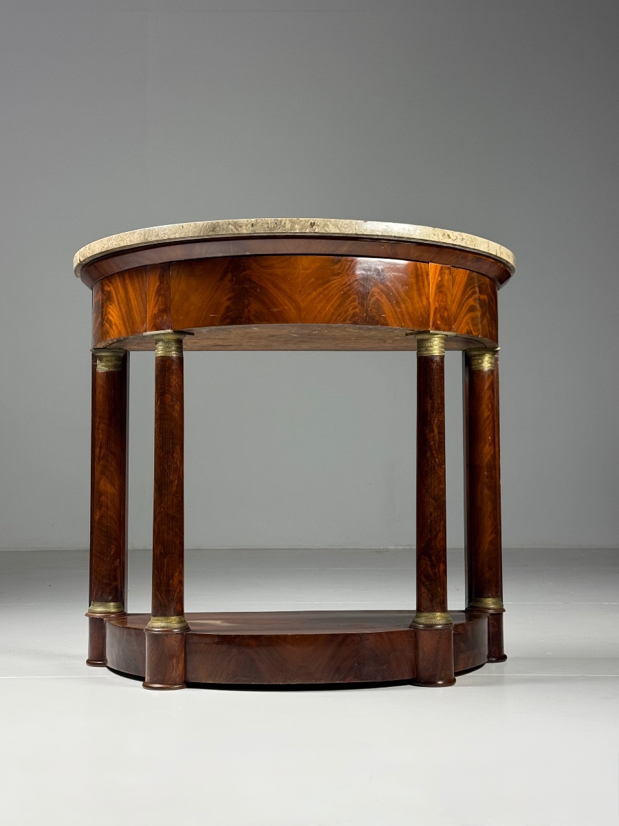 Empire Crescent-shaped Side Table, Circa 1900-photo-3