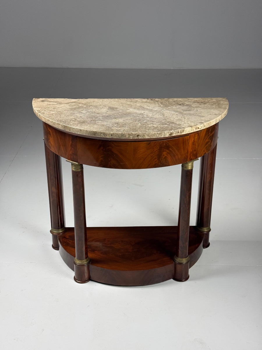 Empire Crescent-shaped Side Table, Circa 1900-photo-3