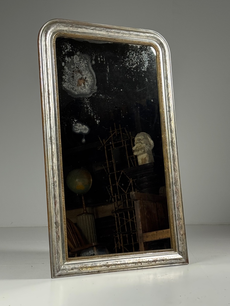 Miroir Louis-Philippe argenté-photo-4