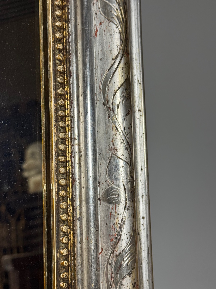 Miroir Louis-Philippe argenté-photo-6
