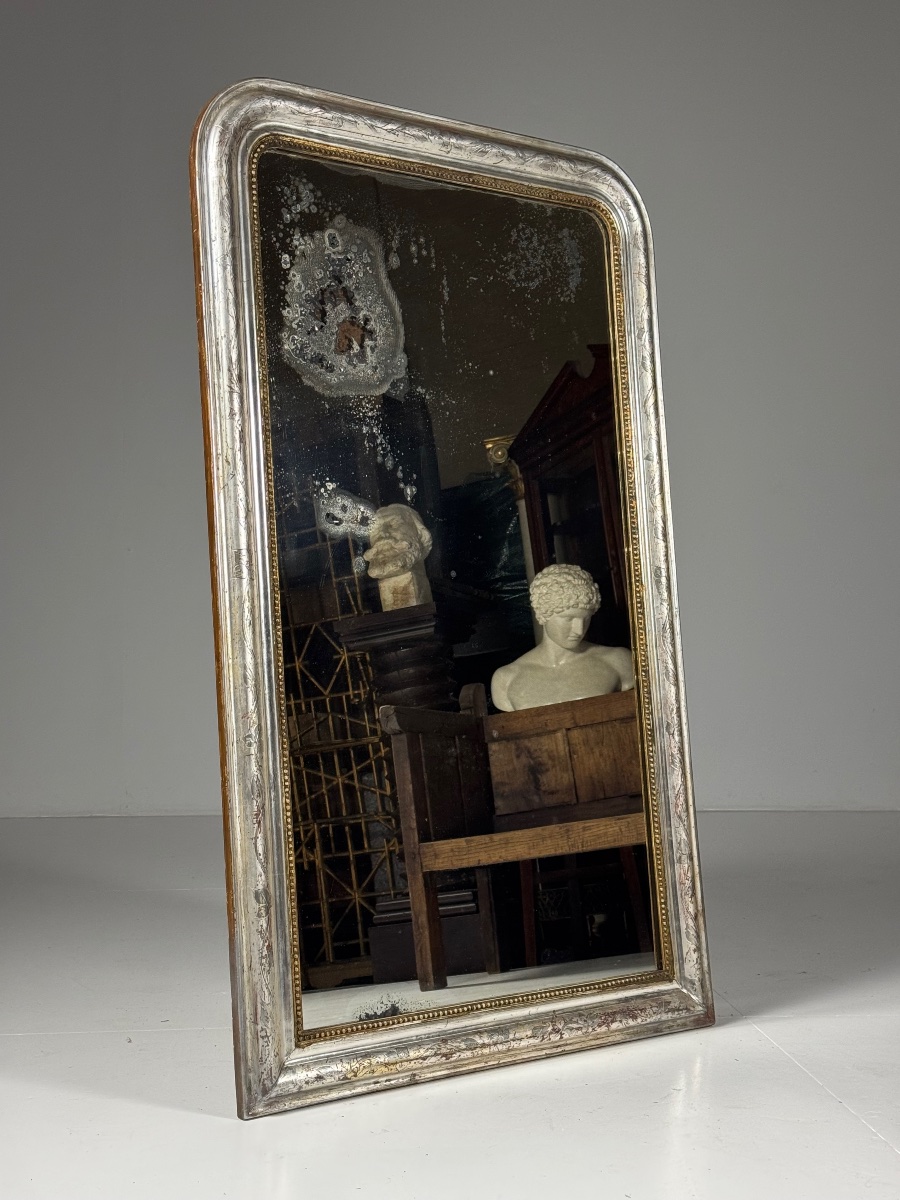 Miroir Louis-Philippe argenté