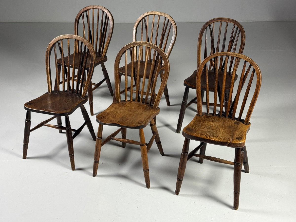 6 chaises Windsor anglaises, vers 1900