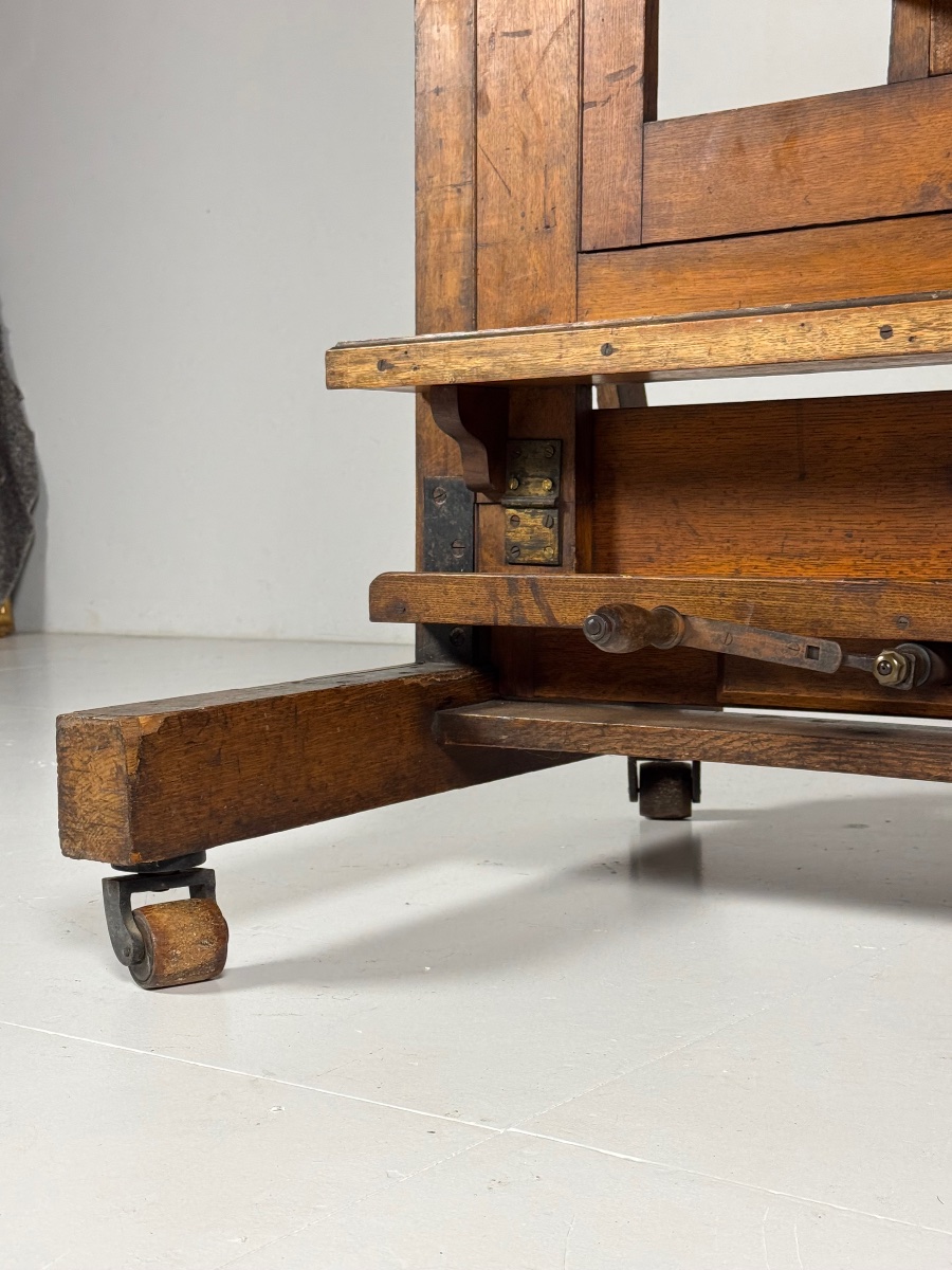 Xl Easel, Circa 1880–1900, Made Of Oak-photo-3