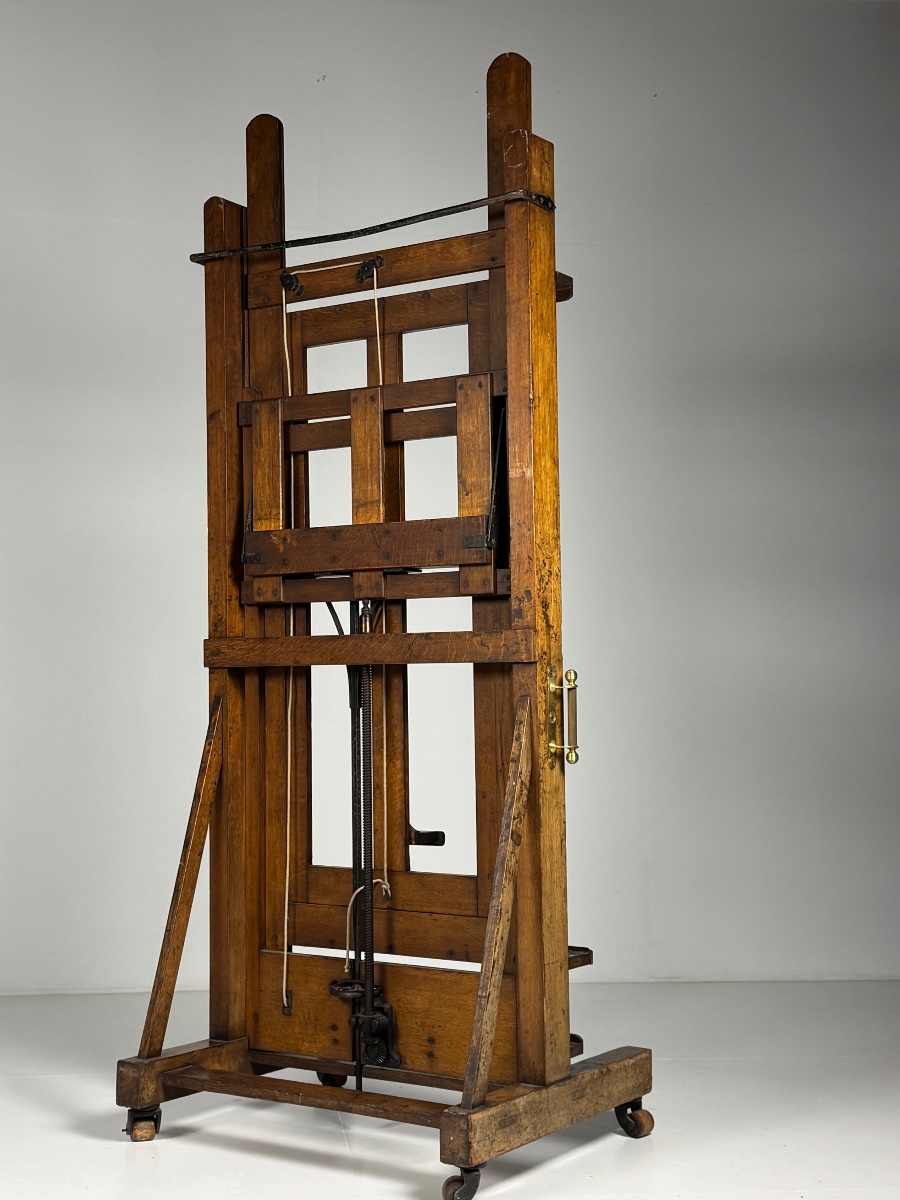 Xl Easel, Circa 1880–1900, Made Of Oak-photo-4