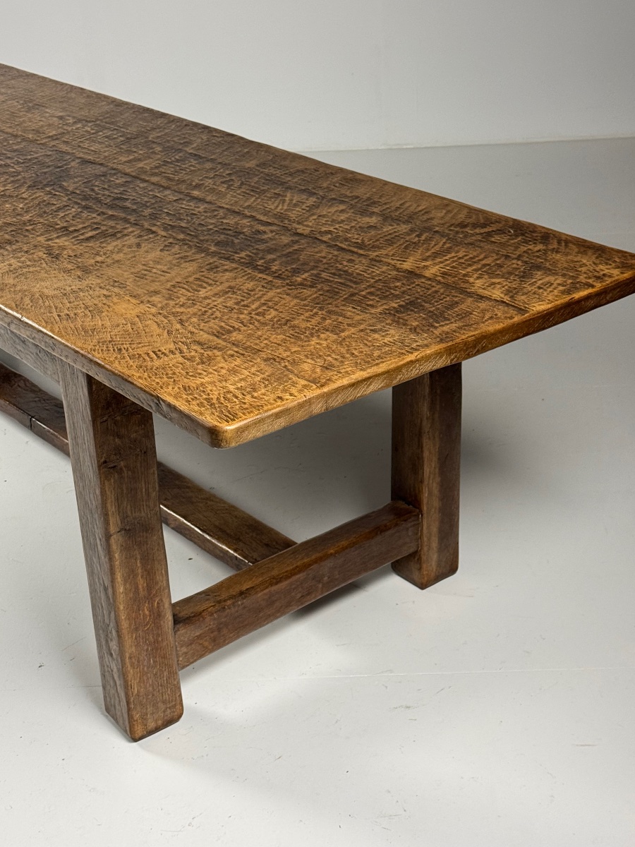 Belgian Monastic Table, 280 Cm, Made Of Oak-photo-2