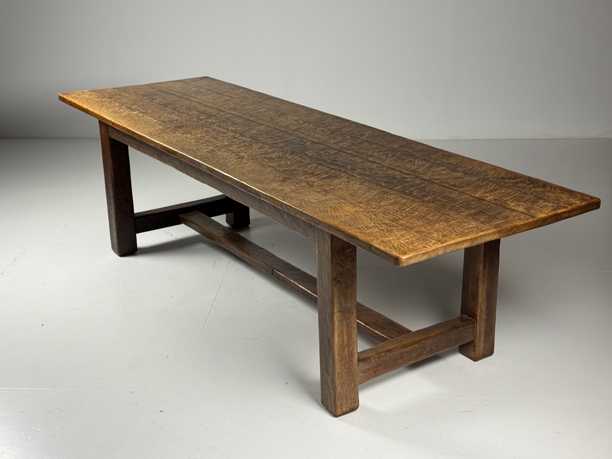 Belgian Monastic Table, 280 Cm, Made Of Oak