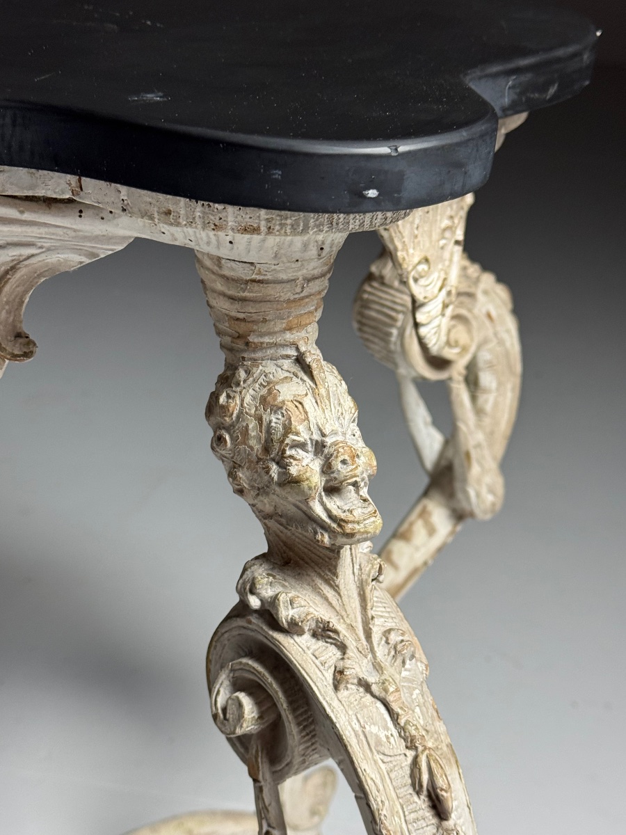 Handcrafted French Side Table With A Belgian Marble Top-photo-4