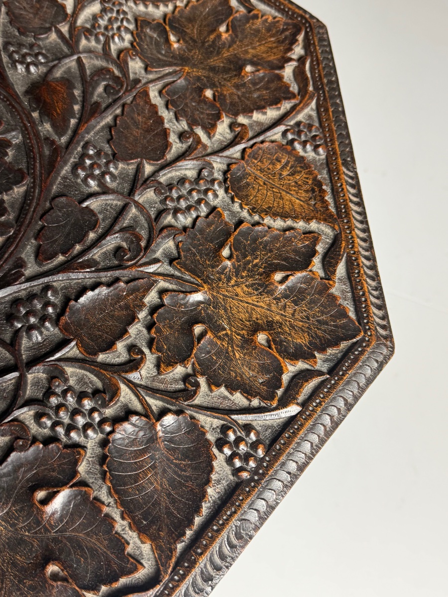 Hand-carved Anglo-indian-style Side Table-photo-2