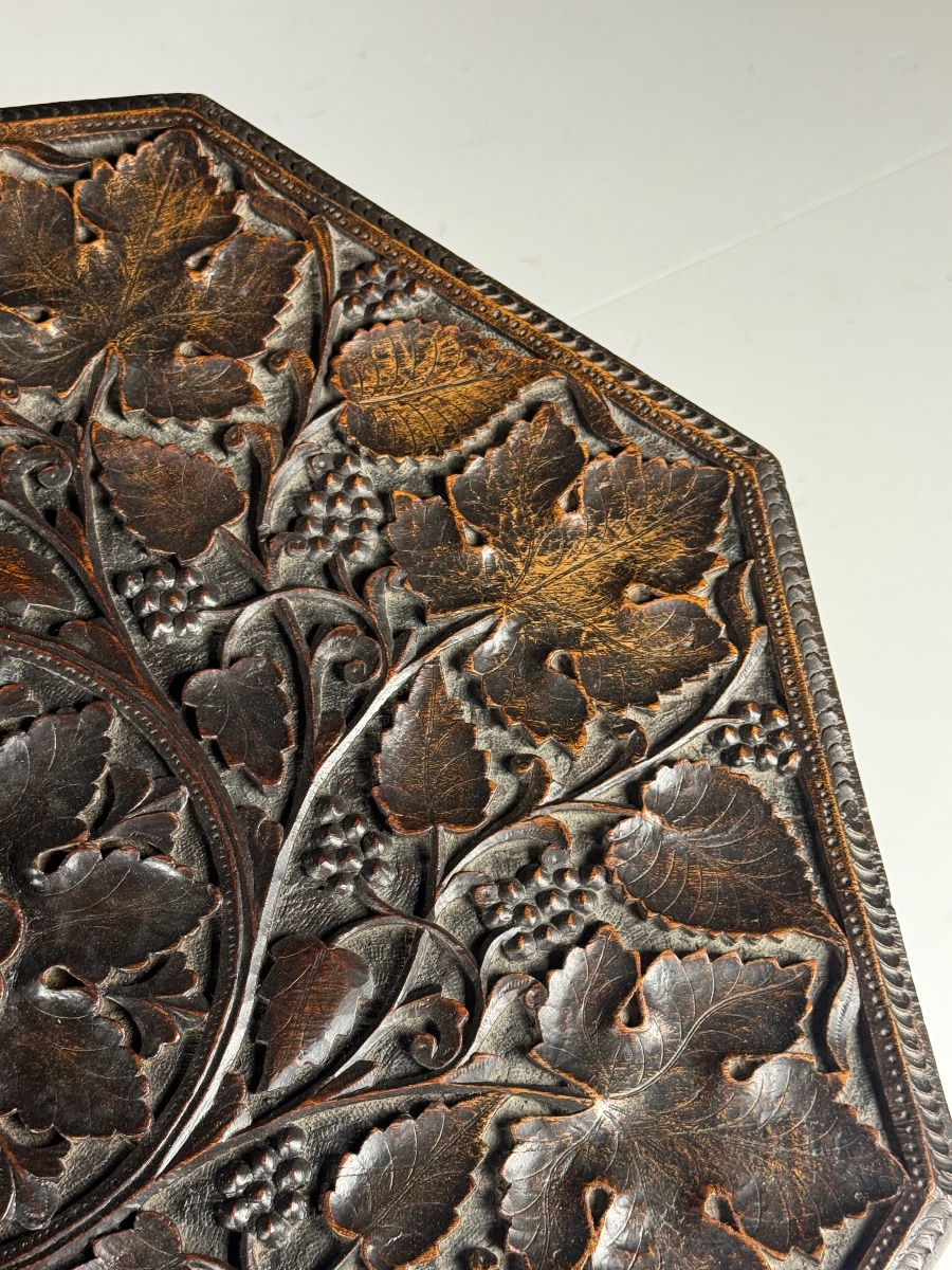 Hand-carved Anglo-indian-style Side Table-photo-1