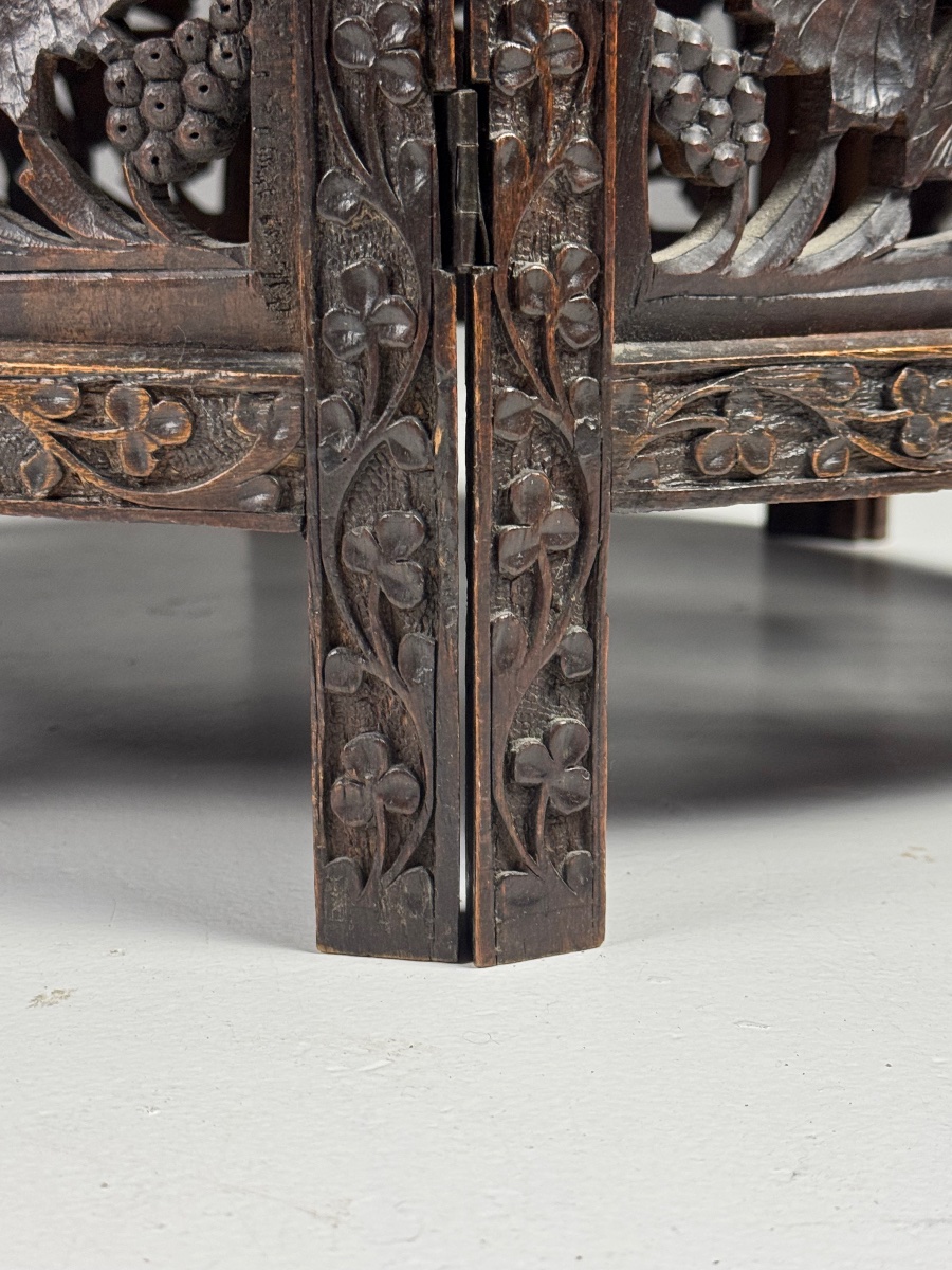 Hand-carved Anglo-indian-style Side Table-photo-5