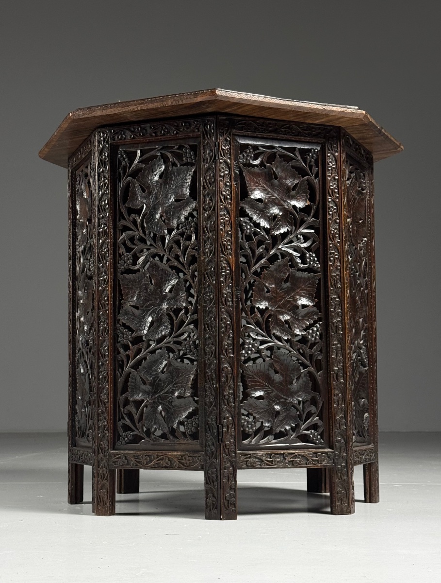 Hand-carved Anglo-indian-style Side Table