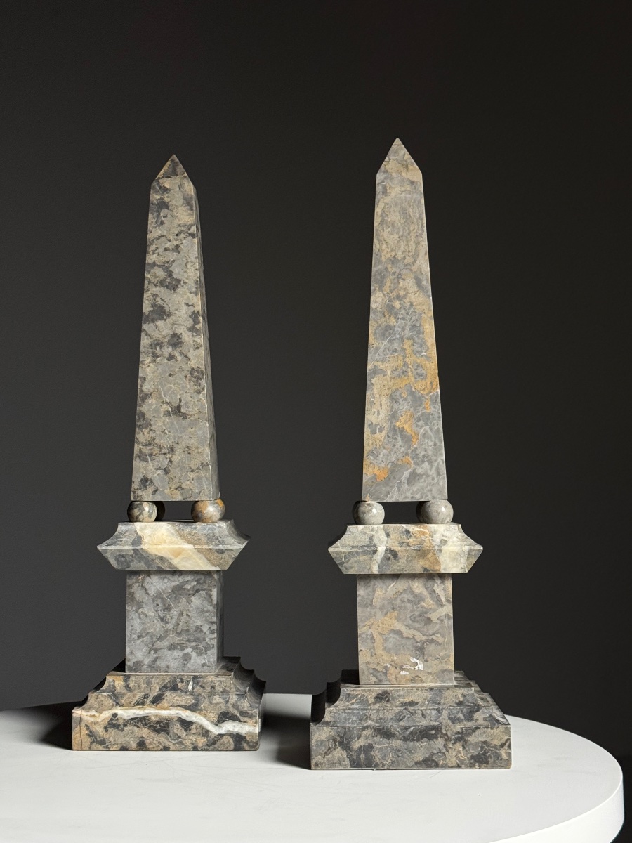 Set Of 2 Italian Obelisks From The 20th Century-photo-2