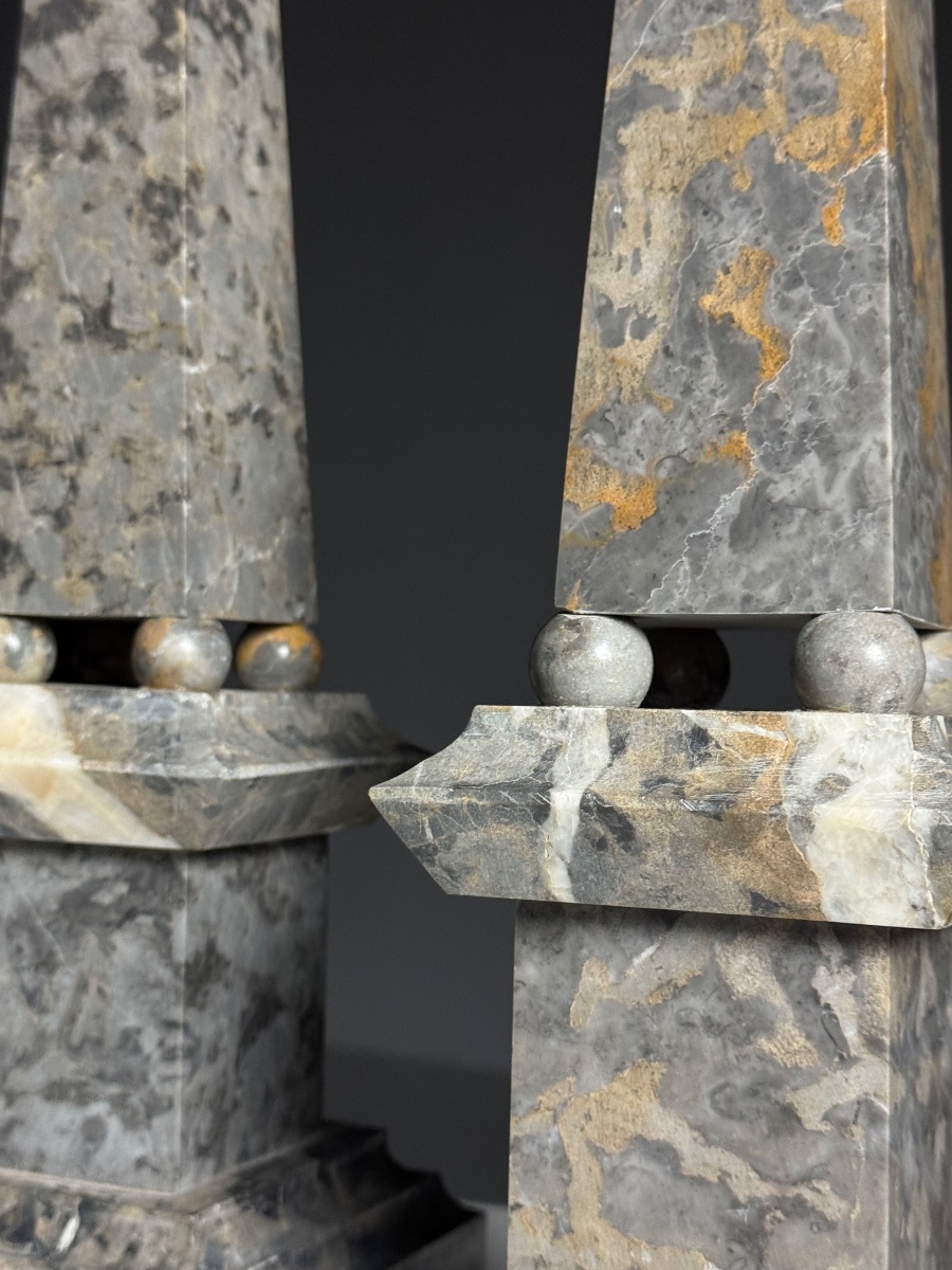Set Of 2 Italian Obelisks From The 20th Century-photo-3