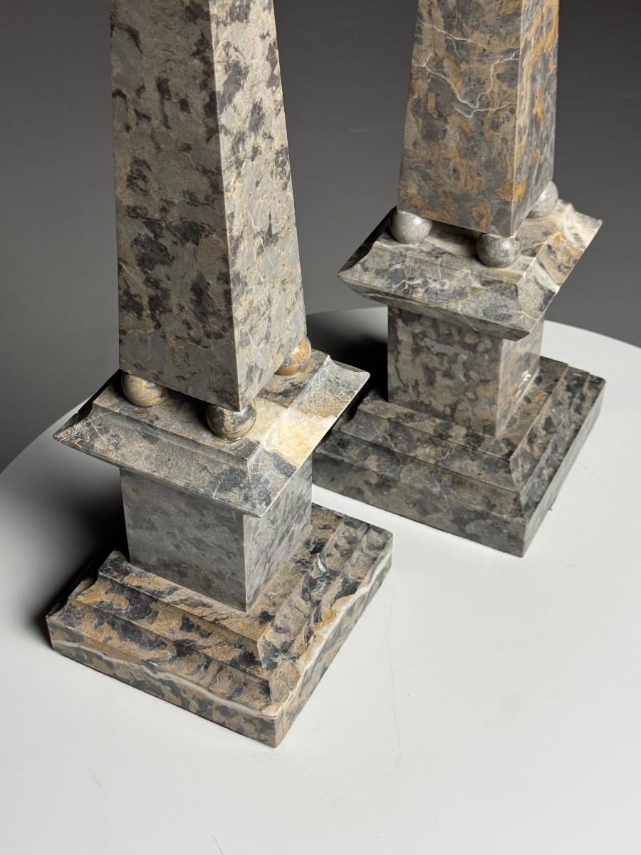Set Of 2 Italian Obelisks From The 20th Century-photo-2