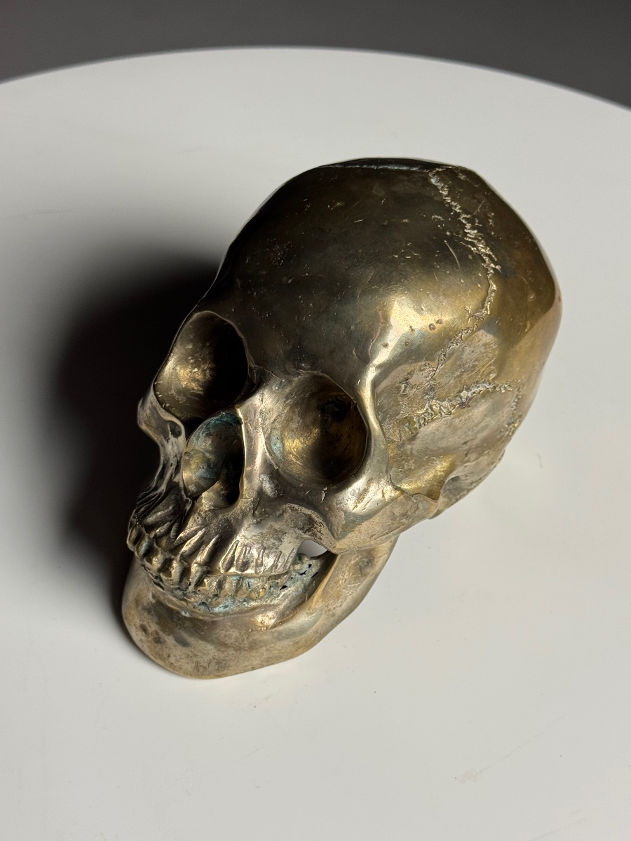 Bronze Skull, Early 20th Century-photo-5