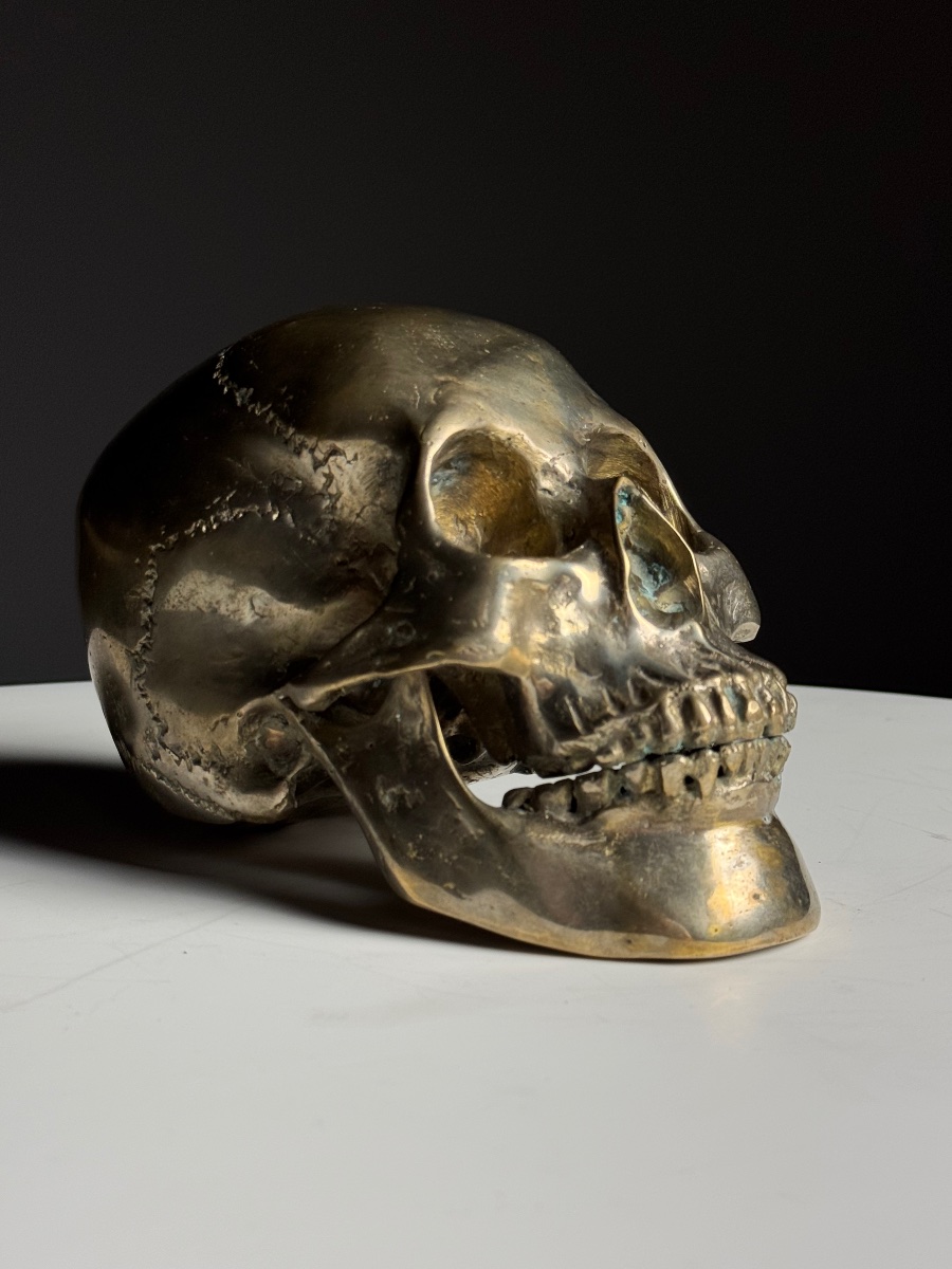 Bronze Skull, Early 20th Century-photo-6