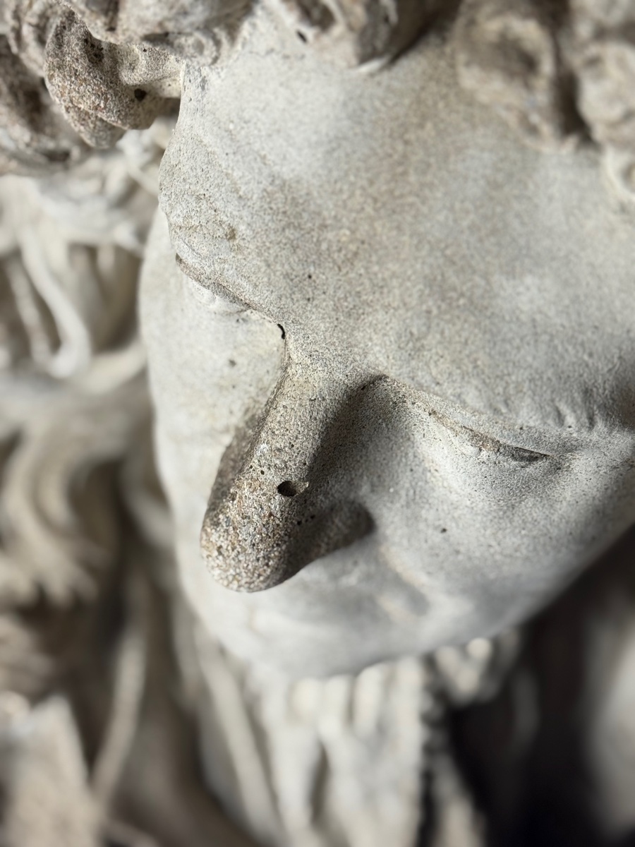 Énorme buste de Louis XIV en béton-photo-3