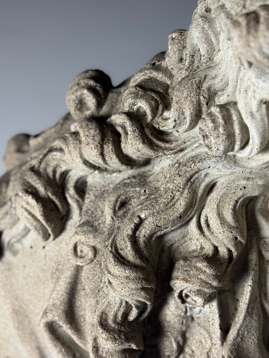 Énorme buste de Louis XIV en béton-photo-2