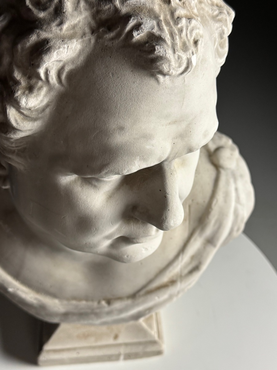 Buste de l'empereur romain Vitellius, en plâtre-photo-4