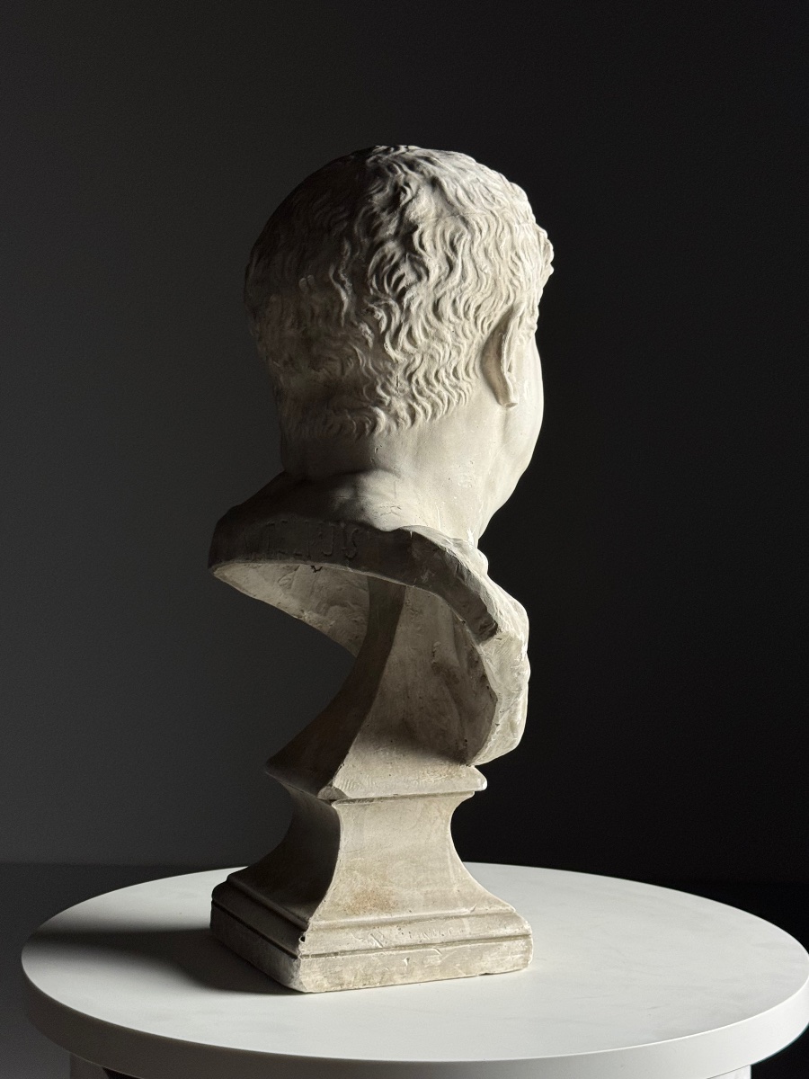 Buste de l'empereur romain Vitellius, en plâtre-photo-2