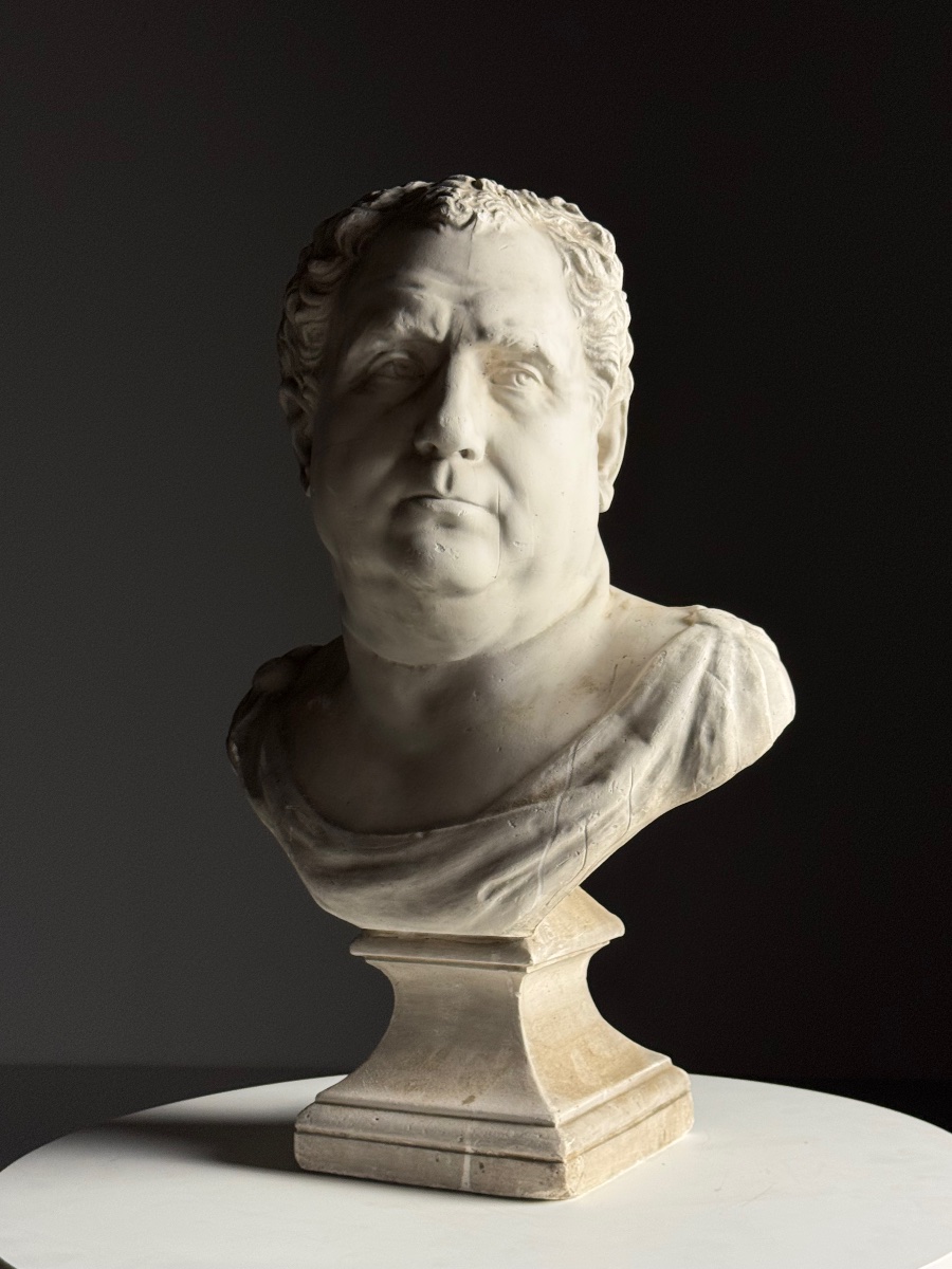 Buste de l'empereur romain Vitellius, en plâtre-photo-4