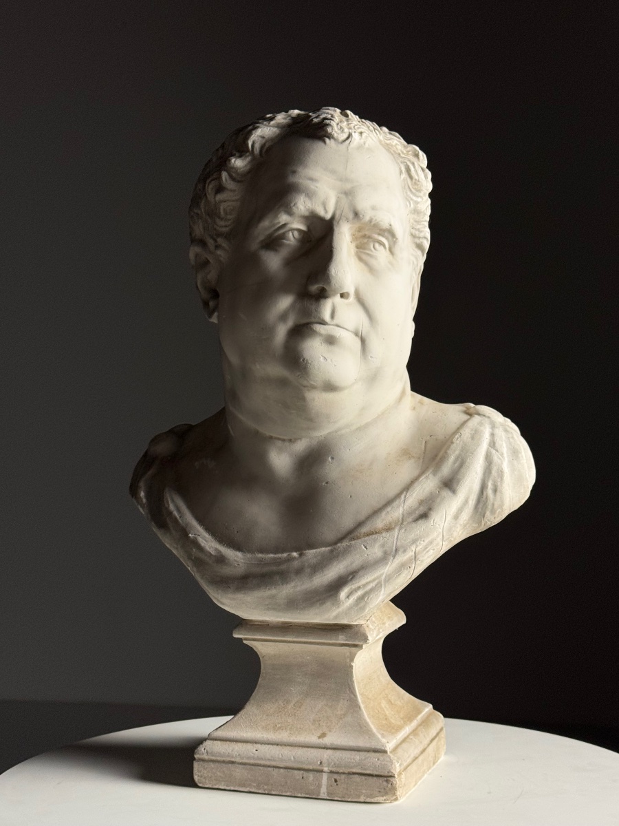 Buste de l'empereur romain Vitellius, en plâtre-photo-5