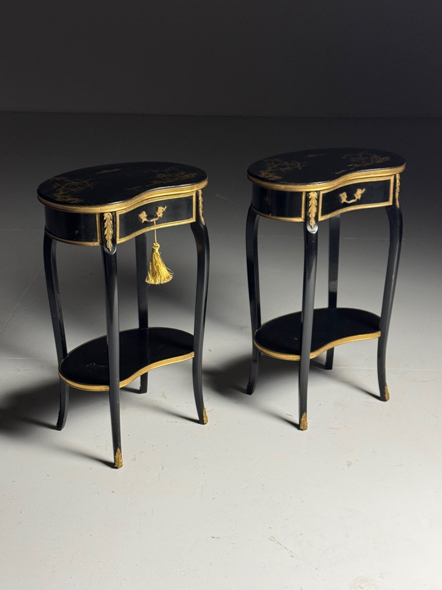Set Of 2 Chinoiserie-style Nightstands -photo-6