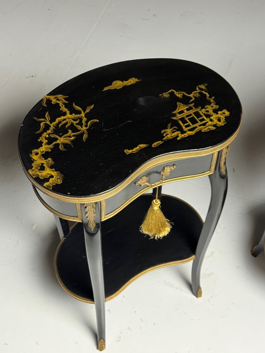 Set Of 2 Chinoiserie-style Nightstands -photo-7