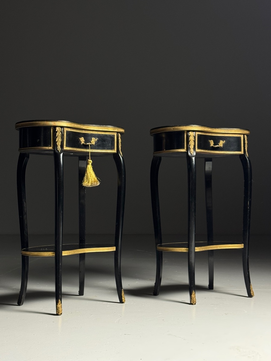 Set Of 2 Chinoiserie-style Nightstands 