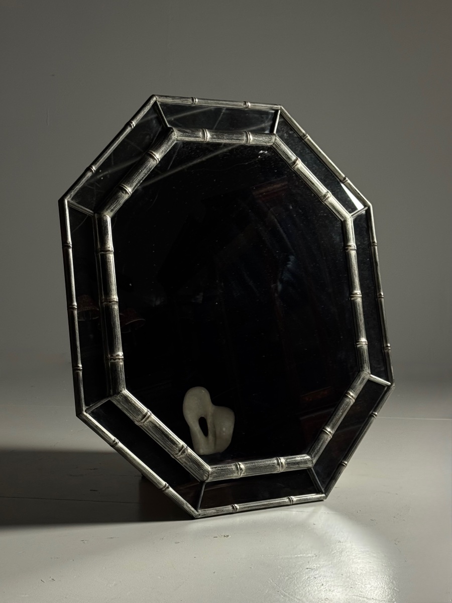 Miroir octogonal faux bambou-photo-3