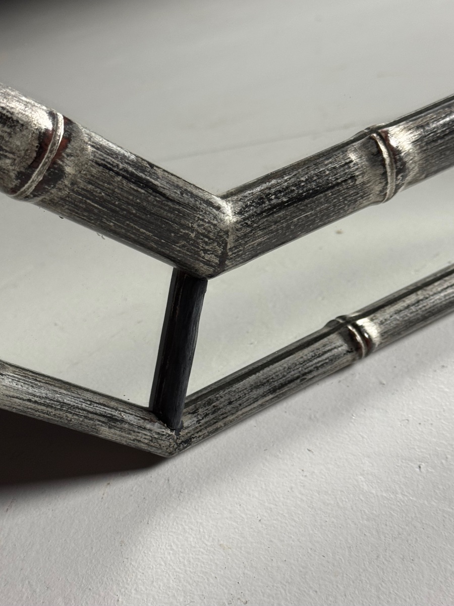 Miroir octogonal faux bambou-photo-6